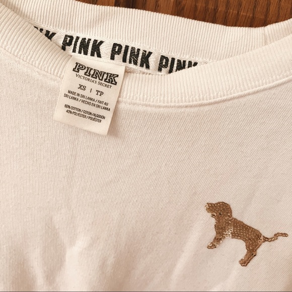 PINK Victoria’s Secret Varsity Ombré Bling Crew Size XS - Picture 3 of 13